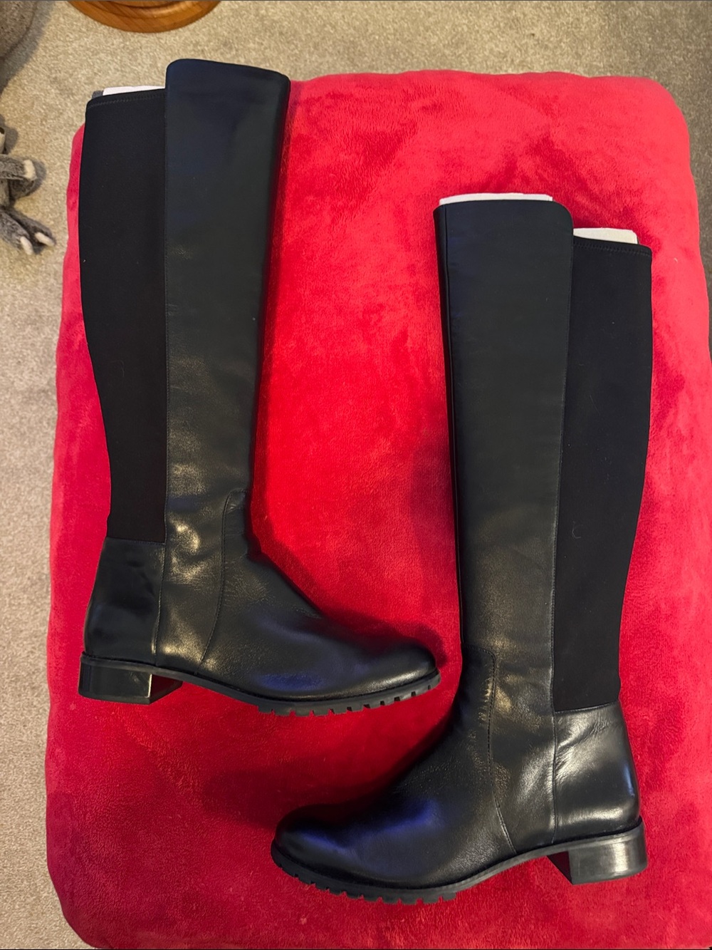 Michael Kors Black Leather Over-the-Knee Riding Boots